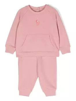 Ralph Lauren Kids комплект спортивного костюма Polo Pony из джерси, розовый