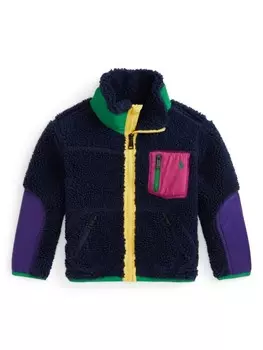 Ralph Lauren Kids куртка Polo Pony из шерпы, черный