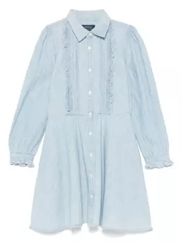 Ralph Lauren Kids мини-платье из шамбре, синий