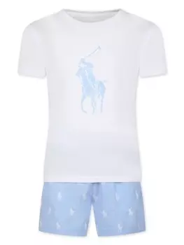 Ralph Lauren Kids пижама с принтом Polo Pony, белый