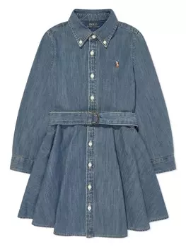Ralph Lauren Kids платье из денима Polo Pony