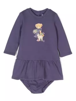 Ralph Lauren Kids платье из флиса с мотивом Polo Bear, фиолетовый