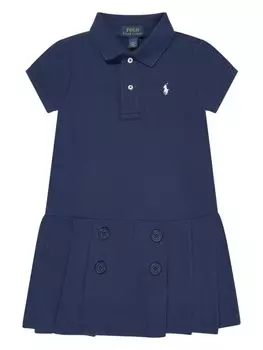 Ralph Lauren Kids платье-поло с вышитым логотипом, синий