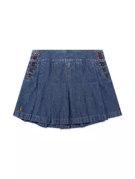 Ralph Lauren Kids плиссированная джинсовая юбка, синий