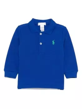 Ralph Lauren Kids Polo Pony-вышитый поло-топ, синий