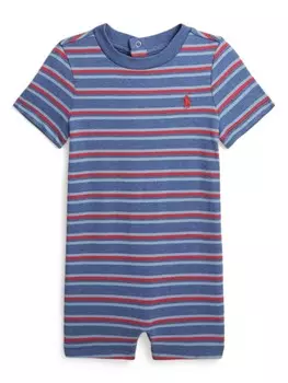 Ralph Lauren Kids ромпер в полоску, синий