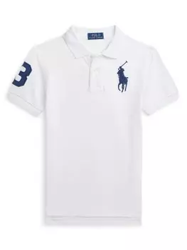 Ralph Lauren Kids рубашка-поло из хлопка с вышивкой Polo Pony, белый
