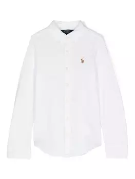 Ralph Lauren Kids рубашка Polo Pony из хлопка, белый