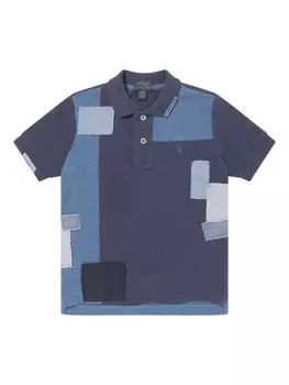 Ralph Lauren Kids рубашка поло в технике пэчворк, синий