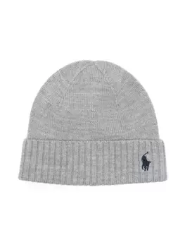 Ralph Lauren Kids шапка-бини с мотивом Polo Pony, серый