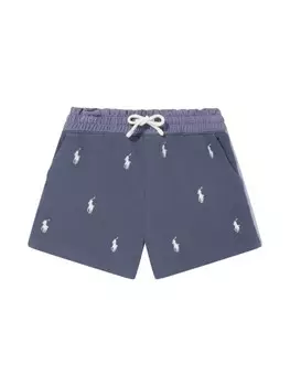 Ralph Lauren Kids шорты с вышивкой Polo Pony, синий