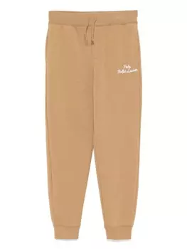 Ralph Lauren Kids спортивные брюки с вышитым логотипом, коричневый