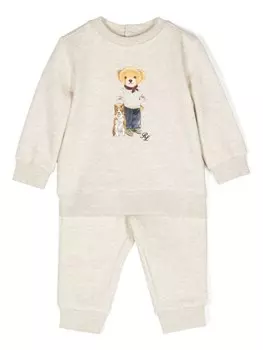 Ralph Lauren Kids спортивный костюм с принтом Polo Bear, серый