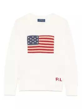 Ralph Lauren Kids свитер вязки интарсия, белый