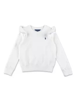 Ralph Lauren Kids свитшот Polo Pony с оборками, белый