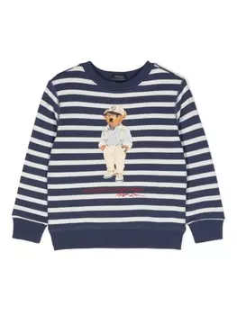 Ralph Lauren Kids толстовка из джерси с принтом Polo Bear, синий