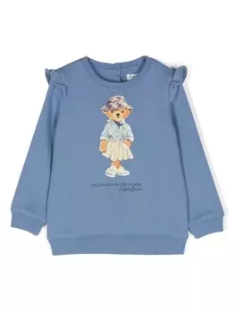 Ralph Lauren Kids толстовка с принтом Polo Bear, синий