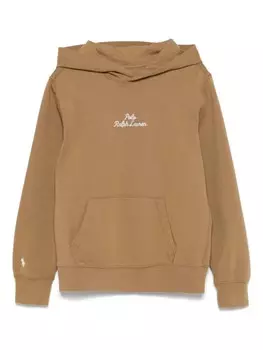 Ralph Lauren Kids толстовка с вышитым логотипом, коричневый