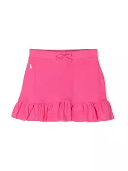Ralph Lauren Kids юбка с вышитым логотипом, розовый