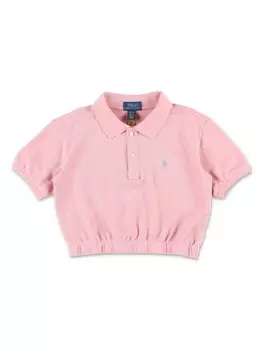 Ralph Lauren Kids укороченная рубашка поло Polo Pony, розовый