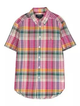Ralph Lauren клетчатая рубашка с логотипом Polo Pony, розовый