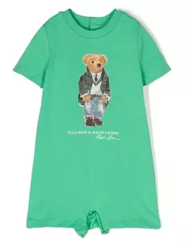 Ralph Lauren комбинезон с принтом Polo Bear, зеленый
