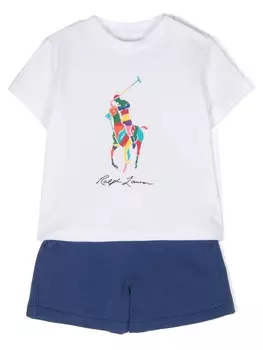 Ralph Lauren комплект из футболки и шортов с логотипом Polo Pony, синий