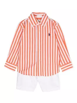 Ralph Lauren комплект из футболки и шортов с вышивкой Polo Pony, оранжевый
