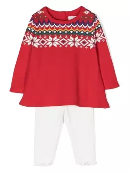 Ralph Lauren комплект из легинсов и топа с графичным принтом, красный