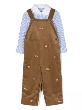 Ralph Lauren комплект из полосатой рубашки и вельветовых брюк, коричневый