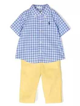 Ralph Lauren комплект из рубашки и брюк с вышивкой Polo Pony, синий