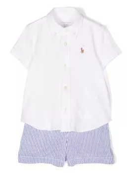Ralph Lauren комплект из топа и шортов с вышивкой Polo Pony, белый