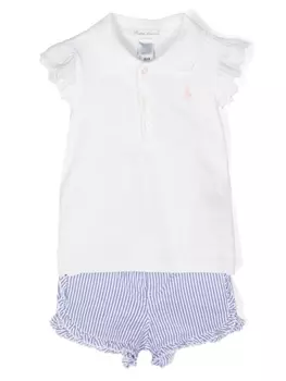 Ralph Lauren комплект из топа и шортов с вышивкой Polo Pony, белый