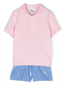 Ralph Lauren комплект из топа и шортов с вышивкой Polo Pony, розовый