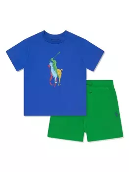Ralph Lauren комплект из топа и шортов с логотипом Polo Pony, синий