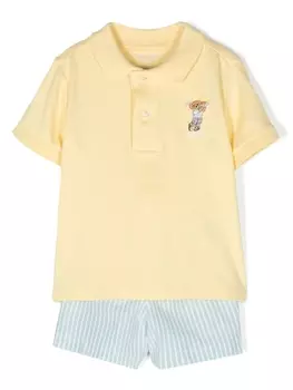 Ralph Lauren комплект из топа и шортов с вышивкой Polo Bear, желтый
