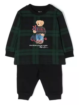 Ralph Lauren комплект Polo Bear из топа и брюк, зеленый