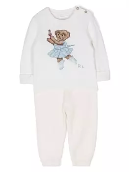 Ralph Lauren комплект Polo Bear из топа и брюк, нейтральный цвет