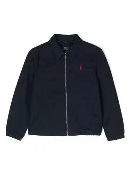 Ralph Lauren куртка на молнии с вышитым логотипом, синий