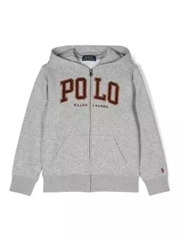 Ralph Lauren куртка с капюшоном и вышитым логотипом, серый