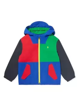 Ralph Lauren куртка в стиле колор-блок с капюшоном, синий