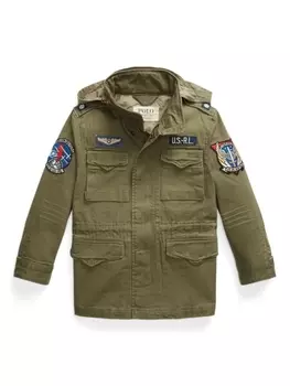 Ralph Lauren куртка в технике пэчворк с капюшоном, зеленый