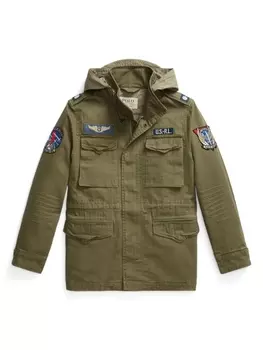 Ralph Lauren куртка в технике пэчворк с капюшоном, зеленый