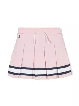 Ralph Lauren мини-юбка Polo Pony со складками, розовый