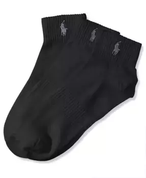 Ralph Lauren Мужские технические носки Quarter, 3 пары Polo Ralph Lauren, черный