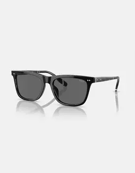 Ralph Lauren - Ph4205u - Блестящие черные квадратные солнцезащитные очки с серыми линзами
