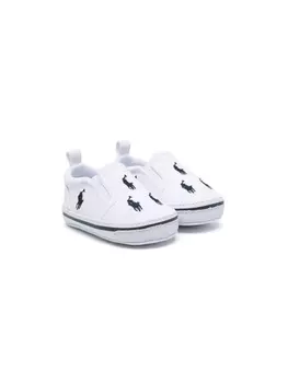 Ralph Lauren пинетки Polo Pony из канваса, белый