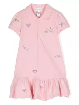 Ralph Lauren платье из ткани пике с вышивкой, розовый