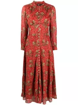 Ralph Lauren платье макси с цветочным принтом, красный