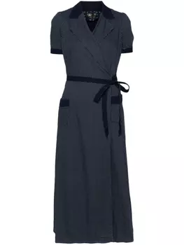 Ralph Lauren платье макси в горох с запахом, синий